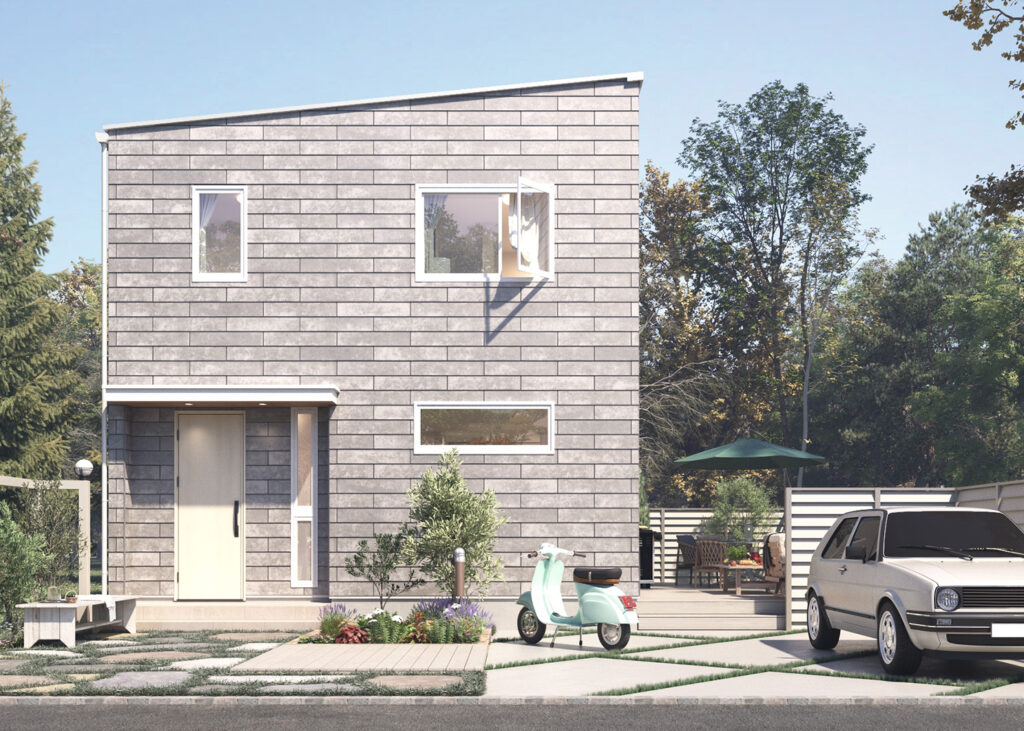 佐藤ホームのセミオーダー住宅、ジブンハウス79ASOLIDOの外観