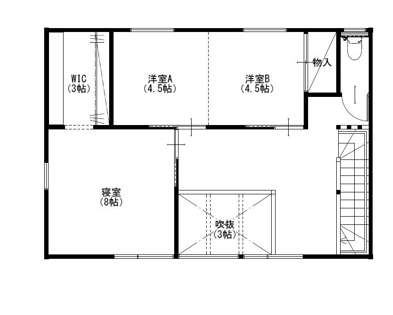 モデルハウス2階の間取り図