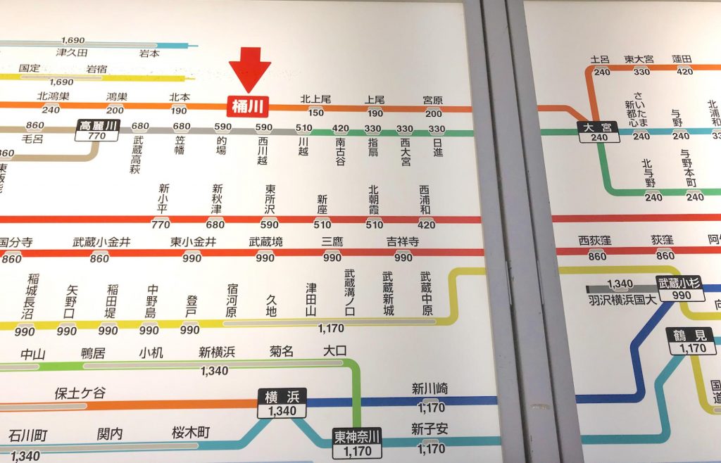 桶川駅の路線図